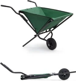 Relaxdays Kruiwagen Opvouwbaar - Inklapbare Tuinwagen - Vouwkruiwagen - Groen - 50 L -Merkloos Winkel 1133x1200