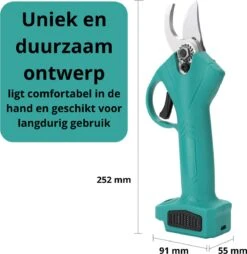 Merkloos Elektrische Snoeischaar - Professioneel - Accu Snoeischaar - 2 Accu's - Tuinieren - Tuinschaar - 30mm -Merkloos Winkel 1165x1200 1