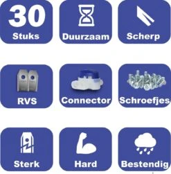 Mesjes Voor Gardena Robotmaaier - Husqvarna Automower - 30st - RVS Coated - Plastic Box + CONNECTOR -Merkloos Winkel 1180x1200