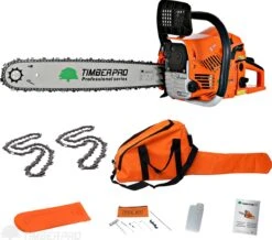 TIMBERPRO - Kettingzaag – Benzine - 62 Cc - Zwaardlengte 50 Cm - Transportzak - 2e Ketting -Merkloos Winkel 1200x1059 1