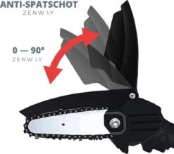 Zenway - Mini Kettingzaag - Snoeizaag - Kettingzaag - Kettingzaag Elektrisch Met 1 Accu- Inclusief Koffer - 1 Extra Accu - Zwart -Merkloos Winkel 1200x1064 1