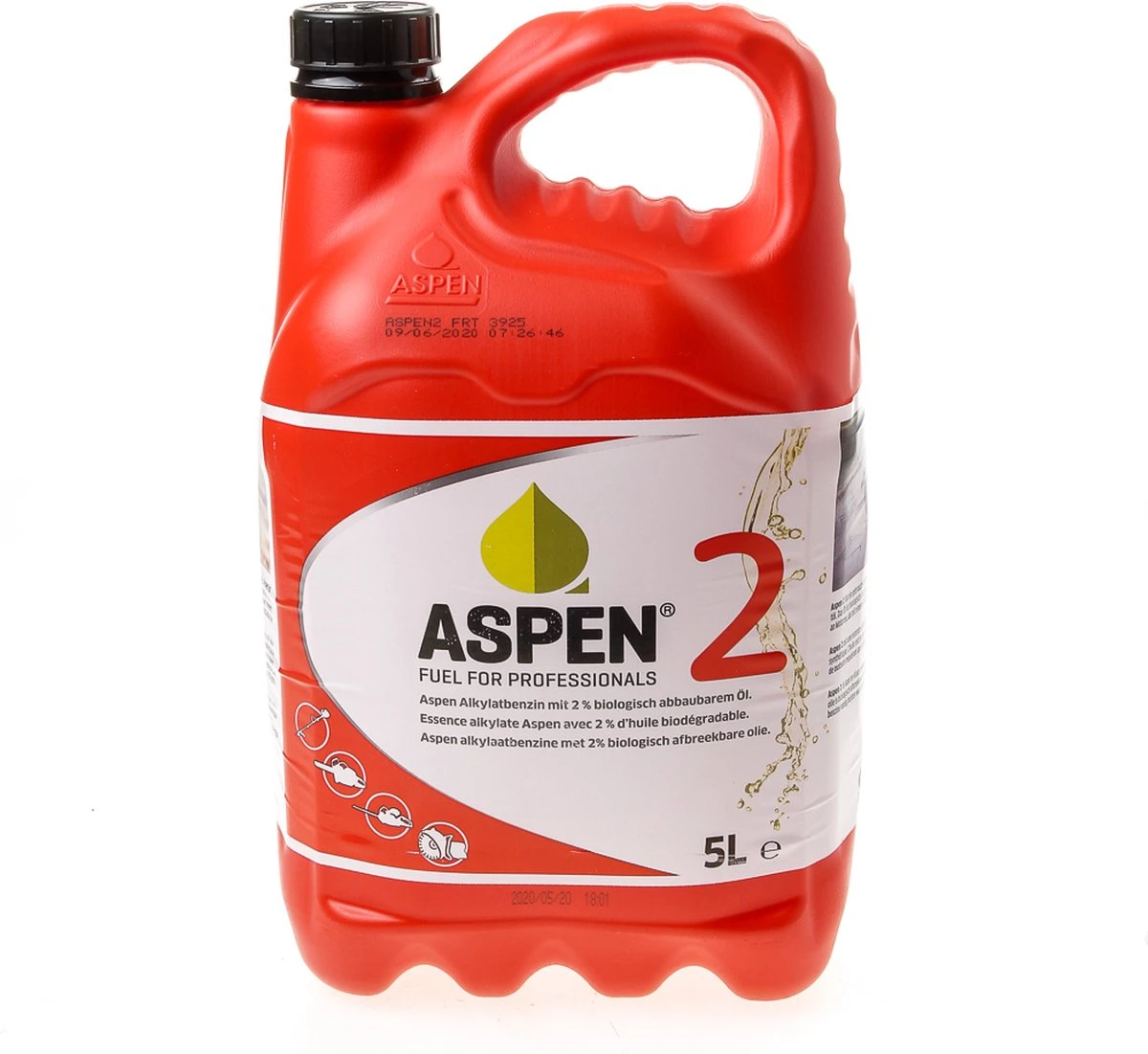Aspen 2 FRT 5 Liter Schone Alkylaatbenzine Voor Tweetaktmotoren 1 Aspen 2 FRT 5 Liter Schone Alkylaatbenzine Voor Tweetaktmotoren