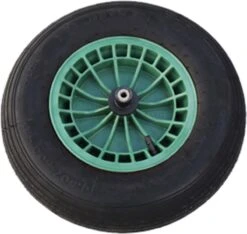FORT 2PLy Kruiwagenwiel 400x100mm, Kunststof Velg, Kleur Groen, Luchtband -Merkloos Winkel 1200x1138 2