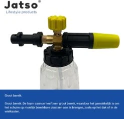 Jatso® Foam Cannon - Snow Foam - Foam Gun - Schuimlans - Foam Gun Auto - Foam Lance - Schuimsproeier - Snow Foam Cannon - Past Op Karcher K1 T/m K7 - Messing - Afneembaar Pistool -Merkloos Winkel 1200x1153 2