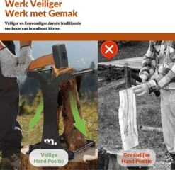 Miseru Houtklover – Zonder Bijl – No Axe – HANDMADE In Holland Houtsplijter – Houtkliever – Houtklover Voor Aanmaakhout – Ook Voor Stammen - Metaal -Merkloos Winkel 1200x1168 5