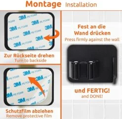 BOTC Bezemhouder - 4 Stuks - RVS - Bezem Ophangsysteem - Bezem Houder - Tuingereedschap - Zwart -Merkloos Winkel 1200x1170 3