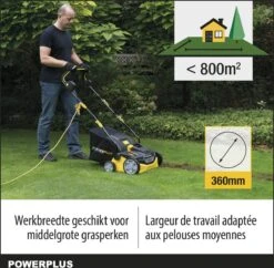 Powerplus POWXG7516 Elektrische Verticuteermachine - Mos Verwijderaar - 1800W - 360mm Maaibreedte- 45L Opvangbak - Incl. Gazonbeluchter/grasbeluchter -Merkloos Winkel 1200x1177 3