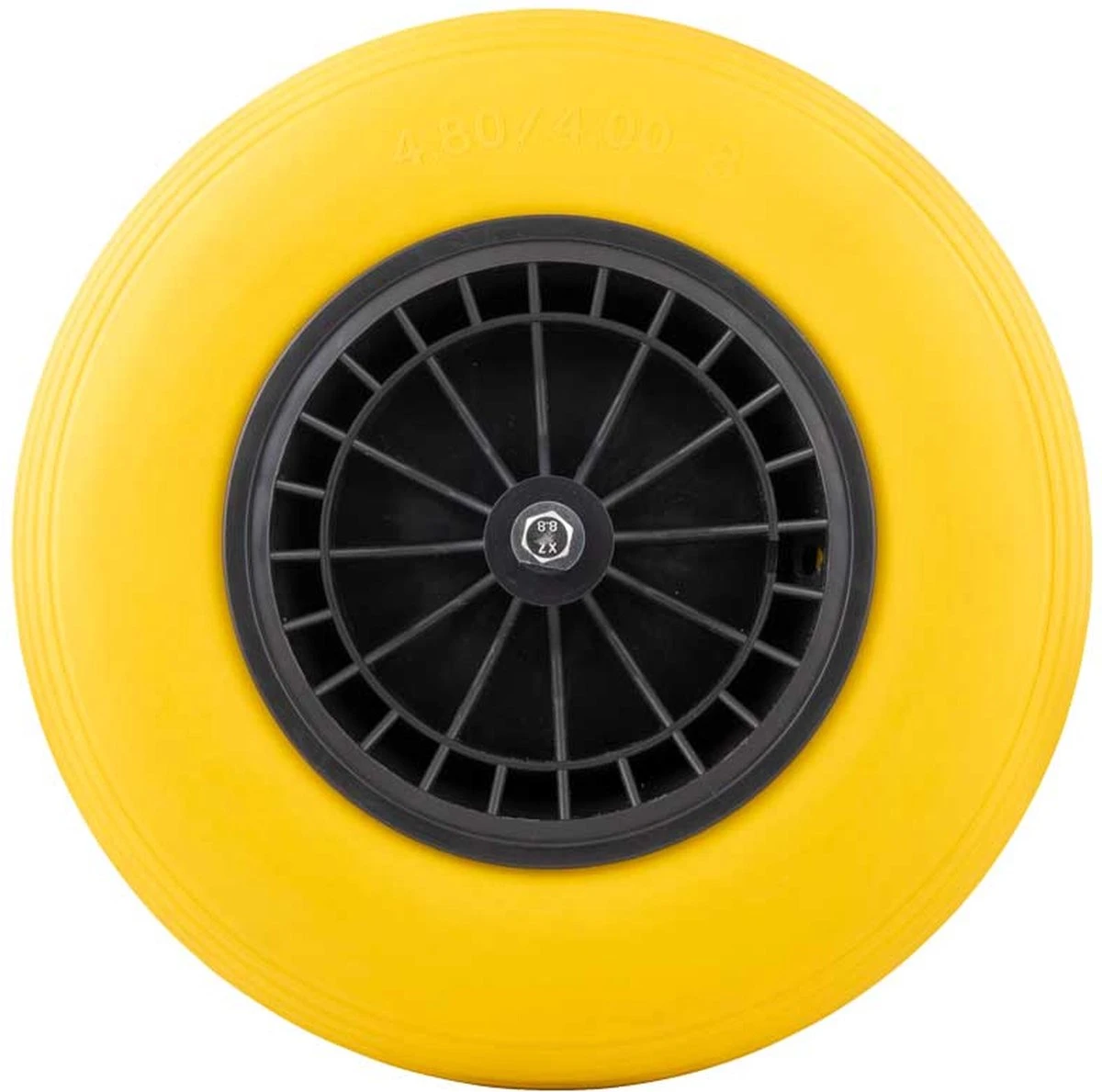 GARDENGEAR Kruiwagenwiel 4.00-8 Pu Plastic Geel 3 GARDENGEAR Kruiwagenwiel 4.00-8 Pu Plastic Geel - Afbeelding 3