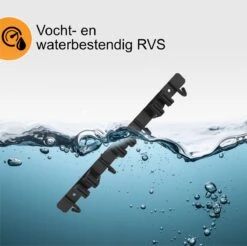 Volcan Bezemhouder - Bezem Ophangsysteem Tuingereedschap - Gereedschapshouder - Zelfklevend - 3M Tape - 3 Houders 4 Haken - RVS Zwart -Merkloos Winkel 1200x1196 3