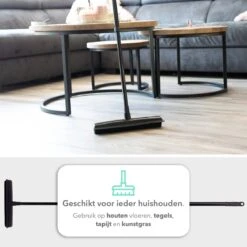 CLEANLY® Rubberen Bezem Met Vloerwisser - Kappersbezem - Zachte Bezem Binnen & Buiten - Vloertrekker Met Steel - 68-150 Cm -Merkloos Winkel 1200x1200 296