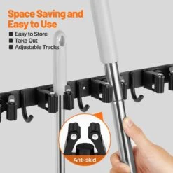 BOTC Bezemhouder - 5 Houders 6 Haken - Gereedschapshouder - Zeflklevend - Bezem Ophangsysteem - Ophanghaken - Tuingereedschap -Merkloos Winkel 1200x1200 304