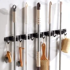 BOTC Bezemhouder - 5 Houders 6 Haken - Gereedschapshouder - Zeflklevend - Bezem Ophangsysteem - Ophanghaken - Tuingereedschap -Merkloos Winkel 1200x1200 305