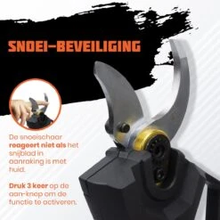 Reichlër® Elektrische Snoeischaar - 40 Mm Snijdiameter - 2x Accu - Anti-cut Functie - Heggenschaar - Takkenschaar - Zwart -Merkloos Winkel 1200x1200 31