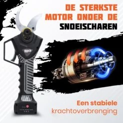 Reichlër® Elektrische Snoeischaar - 40 Mm Snijdiameter - 2x Accu - Anti-cut Functie - Heggenschaar - Takkenschaar - Zwart -Merkloos Winkel 1200x1200 32
