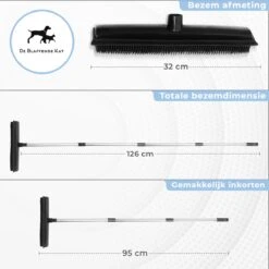 2 In 1 Rubberen Bezem – Bezem Binnen & Buiten – Vloerwisser Met Steel - Met Huisdierhaar Verwijderaar - Vloertrekker – Veger - Extra Lang 160cm -Merkloos Winkel 1200x1200 331