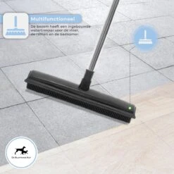 De Blaffende Kat 2 In 1 Rubberen Bezem – Bezem Binnen & Buiten – Vloerwisser Met Steel - Vloertrekker – Veger - Extra Lang 160cm -Merkloos Winkel 1200x1200 402
