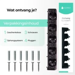CLEANLY® Bezemhouder - Ophangsysteem Voor Tuingereedschap - Bezem Ophangsysteem - Gereedschapshouder Met Ophanghaken - ABS -Merkloos Winkel 1200x1200 417