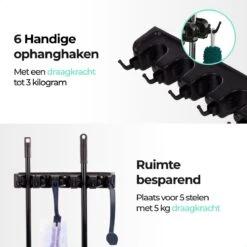 CLEANLY® Bezemhouder - Ophangsysteem Voor Tuingereedschap - Bezem Ophangsysteem - Gereedschapshouder Met Ophanghaken - ABS -Merkloos Winkel 1200x1200 418