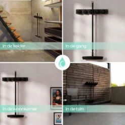 CLEANLY® Bezemhouder - Ophangsysteem Voor Tuingereedschap - Bezem Ophangsysteem - Gereedschapshouder Met Ophanghaken - ABS -Merkloos Winkel 1200x1200 421