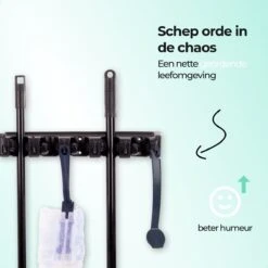 CLEANLY® Bezemhouder - Ophangsysteem Voor Tuingereedschap - Bezem Ophangsysteem - Gereedschapshouder Met Ophanghaken - ABS -Merkloos Winkel 1200x1200 422