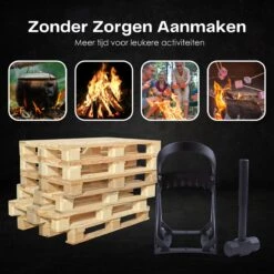 Flowkey® Houtklover - Houtsplijter Bijl - Houtkliever Kloofwig Gietijzer - Voor Hout & Aanmaakhout - Inclusief Gratis Hamer -Merkloos Winkel 1200x1200 454