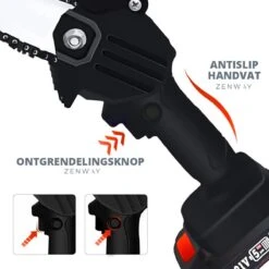 Zenway - Mini Kettingzaag - Snoeizaag - Kettingzaag - Kettingzaag Elektrisch Met 1 Accu- Inclusief Koffer - 1 Extra Accu - Zwart -Merkloos Winkel 1200x1200 466