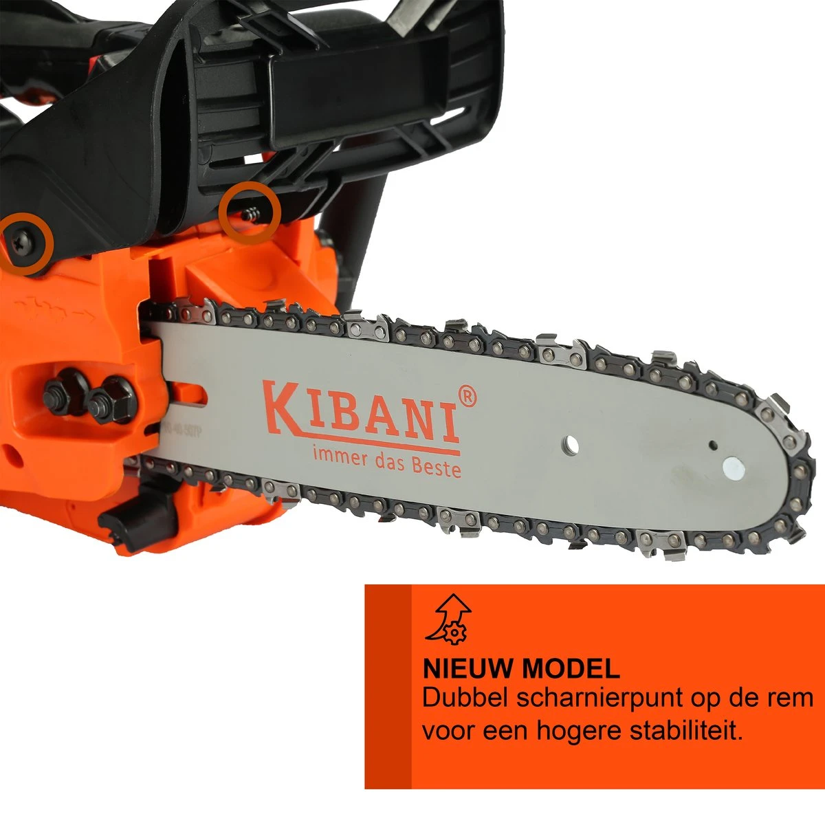 Kibani Kettingzaag Benzine - 25.4 Cc / 1 Pk 2-takt Motor - Incl. Extra Ketting - Zwaardlengte 25 Cm / 10 Inch – Easy-Startsysteem - Snoeizaag 4 Kibani Kettingzaag Benzine - 25.4 Cc / 1 Pk 2-takt Motor - Incl. Extra Ketting - Zwaardlengte 25 Cm / 10 Inch – Easy-Startsysteem - Snoeizaag - Afbeelding 4