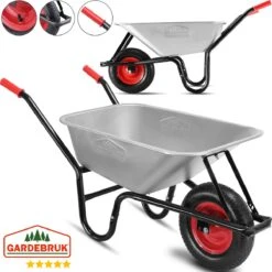 Gardebruk Kruiwagen 100L - Luchtband - 250kg Draagkracht Zilver -Merkloos Winkel 1200x1200 655