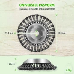 Merkloos SlimShop Onkruidborstel - Bosmaaier Grastrimmer - Onkruid - Onkruidkrabber - Voegenborstel - Onkruidverwijderaar - Max 10.000 Toerental P/m - 20CM -Merkloos Winkel 1200x1200 786