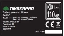 TIMBERPRO - Bladblazer Elektrisch 40V, ZEER Krachtig (incl. 4A Batterij En Incl. Lader) -Merkloos Winkel 1200x676 3