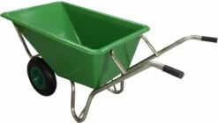 Kruiwagen Met Dubbel Luchtwiel Stal Eco Groen 160 Liter -Merkloos Winkel 1200x681 3