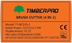TIMBERPRO - Bosmaaier 2-in-1 - Benzine - Draad En Mes - 52 Cm³ - 3,0 PK. 10 TIMBERPRO - Bosmaaier 2-in-1 - Benzine - Draad En Mes - 52 Cm³ - 3,0 PK. -Merkloos Winkel 1200x721 2