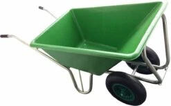 Kruiwagen Met Dubbel Luchtwiel Stal Eco Groen 160 Liter -Merkloos Winkel 1200x741 3