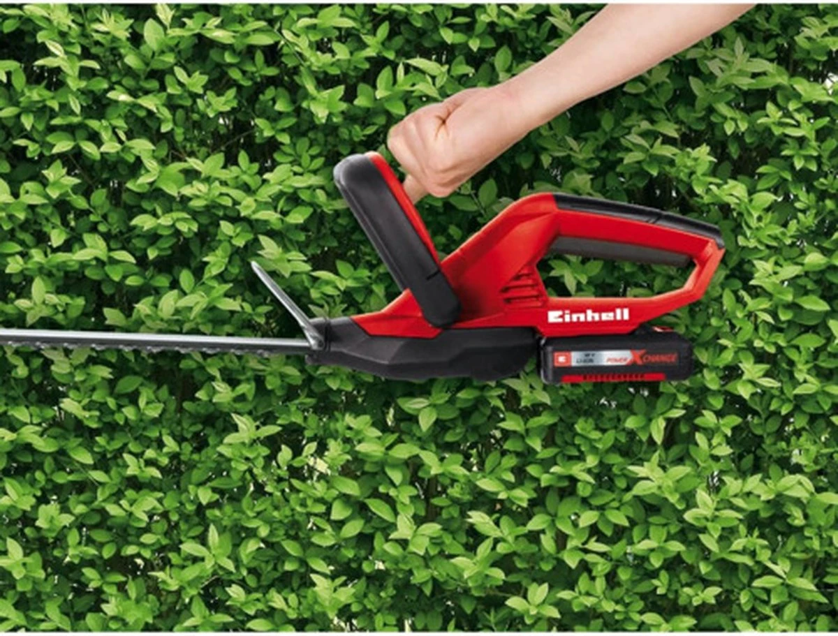 Einhell Accu Heggenschaar GE-CH 1846 Li-Solo Power X-Change (Li-Ion - 18 V - 46 Cm Zaaglengte - 15 Mm Tandafstand - Ergonomische Handgreep - Zonder Accu En Lader) 7 Einhell Accu Heggenschaar GE-CH 1846 Li-Solo Power X-Change (Li-Ion - 18 V - 46 Cm Zaaglengte - 15 Mm Tandafstand - Ergonomische Handgreep - Zonder Accu En Lader) - Afbeelding 7