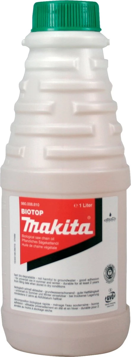 Makita 980008610 | Biotop Olie Voor Kettingzaag - 1L 2 Makita 980008610 | Biotop Olie Voor Kettingzaag - 1L - Afbeelding 2