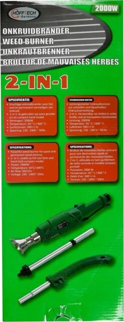 Hofftech Weed Burner Elektrische Onkruidbrander - 2000W - Max. 600 °C - BBQ Aansteker -Merkloos Winkel 464x1200
