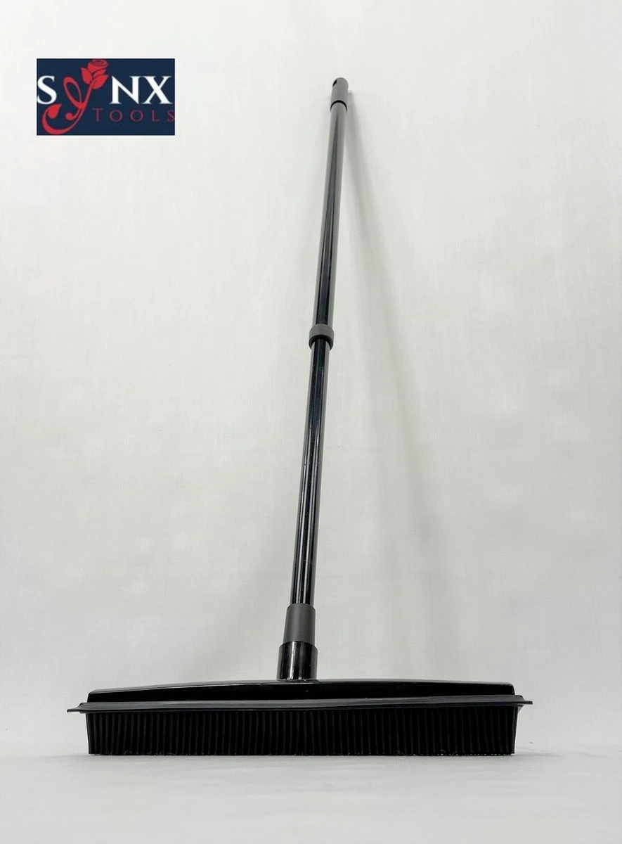 Synx Tools Zachte Bezem Rubberen Zwart 30cm Vloertrekker Binnen Bezem - Pet Hair Remover Bezems - Huisdierhaar Verwijderaar En Kappersbezem Met Steel - Vloertrekkers Met Bezemsteel - Vloertrekker Badkamer - 60/120 Cm Steel 3 Synx Tools Zachte Bezem Rubberen Zwart 30cm Vloertrekker Binnen Bezem - Pet Hair Remover Bezems - Huisdierhaar Verwijderaar En Kappersbezem Met Steel - Vloertrekkers Met Bezemsteel - Vloertrekker Badkamer - 60/120 Cm Steel - Afbeelding 3